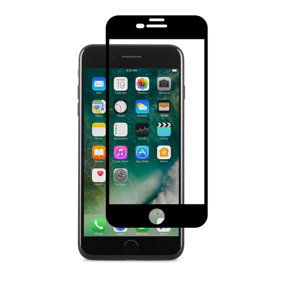 ეკრანის დამცავი Moshi IonGlass Screen Protector for iPhone 8 Plus/7 Plus (99MO096003) Black