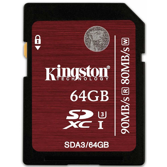 მეხსიერების ბარათი Kingston 64GB UHS-I U3 (SDA3/64GB)