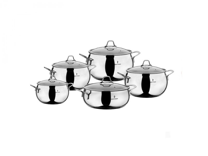 ქვაბების ნაკრები SOFRAM LUNA 10 PCS SILVER