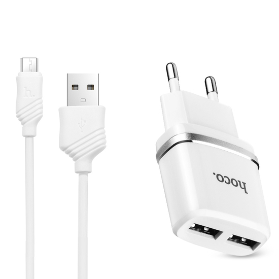 დამტენი HOCO C12 + Micro USB Cable