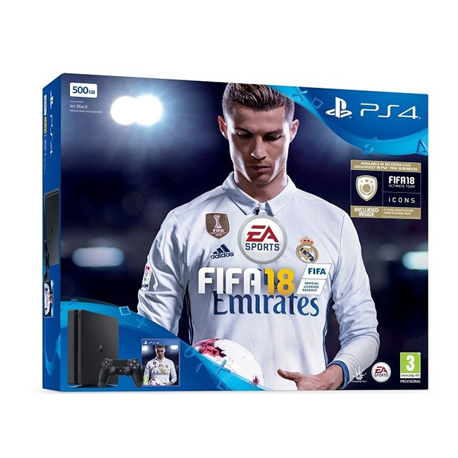 კონსოლი Sony PlayStation PS4 500GB Slim With Fifa18