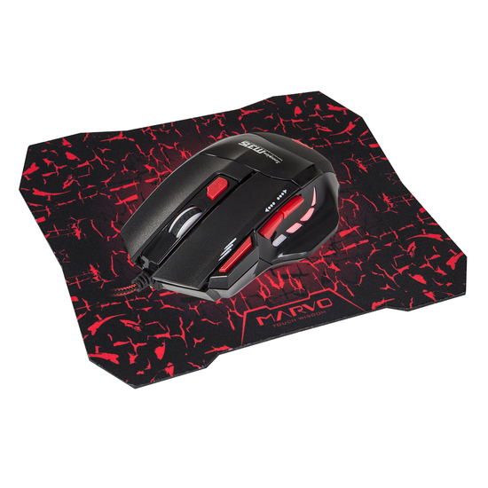 მაუსი MARVO M315+G1 Black + Mouse Pad